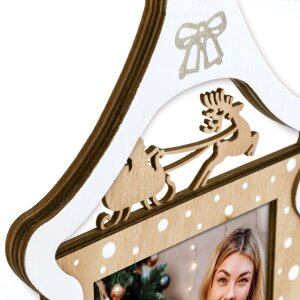 ZEP Vánoční fotorámeček Julia wood 10x15 cm slavnostní design sobí sáně