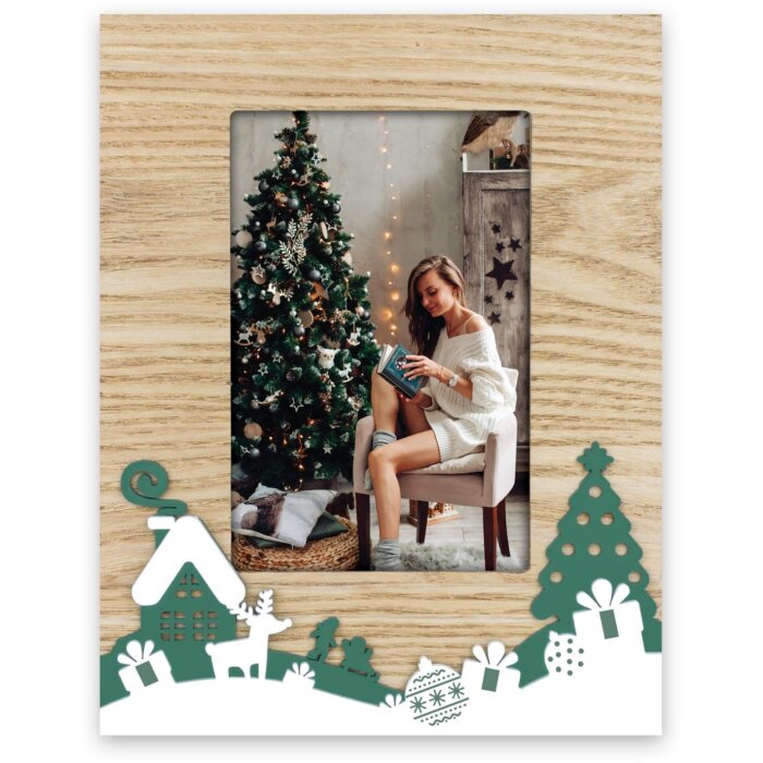 ZEP ZT9846 Klášterní dřevěný obrazový rám 10x15 cm Vánoční dekorace příroda