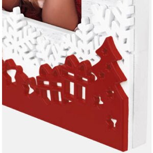 ZEP Verbier ZT8346 Dřevěný rámeček na obrázky 10x15 cm Bílý červený vánoční design