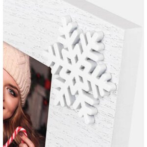 ZEP Verbier ZT8346 Dřevěný rámeček na obrázky 10x15 cm Bílý červený vánoční design