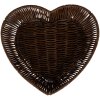 Clayre & Eef 65716 Sada košíků ve tvaru srdce z hnědého plastu 28/25/22 cm