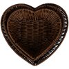 Clayre & Eef 65716 Sada košíků ve tvaru srdce z hnědého plastu 28/25/22 cm