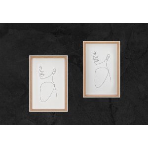 Walther NW824H Silueta dřevěný rám 18x24 cm příroda s uměleckým tiskem černobílý