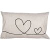 Clayre & Eef CHS36 Povlak na polštář béžovo-zelený s motivem srdce 30x50 cm 100% polyester