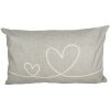 Clayre & Eef CHS36 Povlak na polštář béžovo-zelený s motivem srdce 30x50 cm 100% polyester