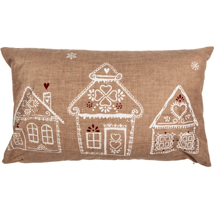 Clayre & Eef GBB36 Povlak na polštář hnědý bílý 30x50 cm venkovský styl Polyester