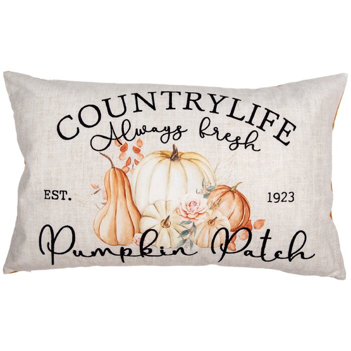 Clayre & Eef PPS36-2 Povlak na polštář béžový oranžový venkovský styl 30x50 cm Polyester