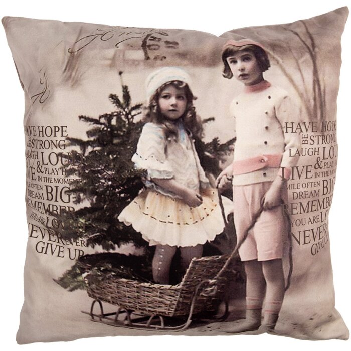 Clayre & Eef KT021.372 Povlak na polštář 45x45 cm Béžový hnědý Polyester