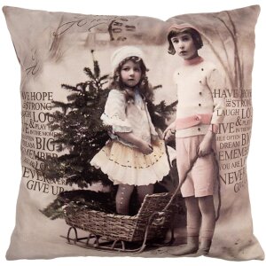 Clayre & Eef KT021.372 Povlak na polštář 45x45 cm Béžový hnědý Polyester