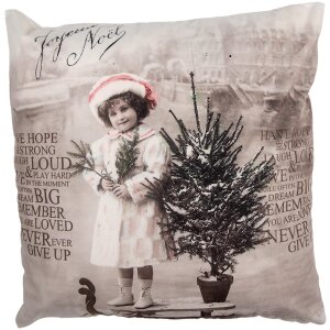 Clayre & Eef KT021.373 Povlak na polštář 45x45 cm Béžová Hnědá Vintage Retro