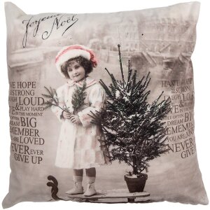 Clayre & Eef KT021.373 Povlak na polštář 45x45 cm Béžová Hnědá Vintage Retro