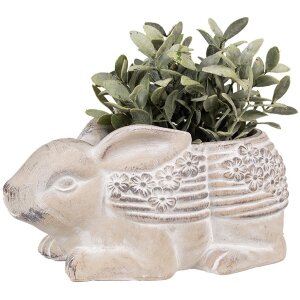 Clayre & Eef 6TE0543 Květináč Rabbit Beige Brown 30x17x13 cm kámen