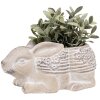 Clayre & Eef 6TE0543 Květináč Rabbit Beige Brown 30x17x13 cm kámen