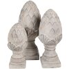 Clayre & Eef 6TE0545M Dekorativní kámen z borovicové šišky šedý Ø 14x33 cm