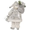 Clayre & Eef 65587 Otec Vánoc 18x11x28 cm Stříbrná bílá