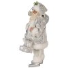 Clayre & Eef 65587 Otec Vánoc 18x11x28 cm Stříbrná bílá