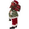 Clayre & Eef 65592 Dekorační figurka Otec Vánoc 17x11x27 cm Zelená červená textilie