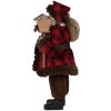 Clayre & Eef 65595 Dekorativní figurka Otec Vánoc 18x10x27 cm červená hnědá venkovský styl