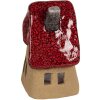 Clayre & Eef 6CE1777 Dekorace dům hnědá červená keramika 10x8x13 cm venkovský styl