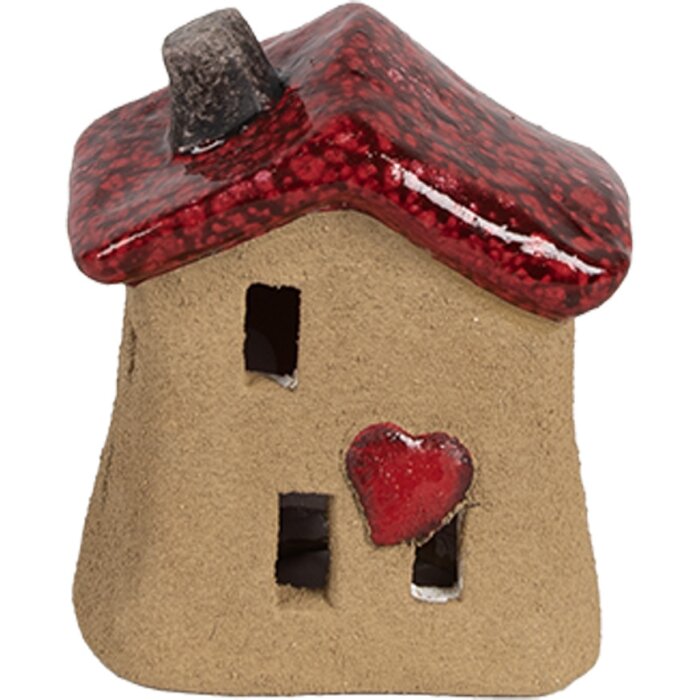 Clayre & Eef 6CE1778 Dekorativní domeček hnědočervená keramika 7x6x8 cm