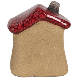 Clayre & Eef 6CE1778 Dekorativní domeček hnědočervená keramika 7x6x8 cm
