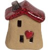 Clayre & Eef 6CE1778 Dekorativní domeček hnědočervená keramika 7x6x8 cm