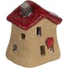 Clayre & Eef 6CE1778 Dekorativní domeček hnědočervená keramika 7x6x8 cm