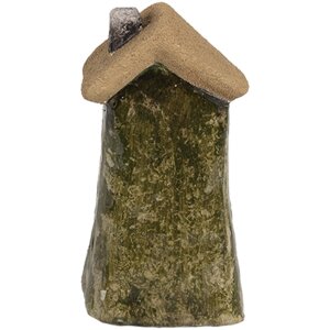 Clayre & Eef 6CE1779 Dekorativní keramické srdce ve venkovském stylu zelené hnědé 5x5x10 cm