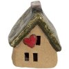 Clayre & Eef 6CE1780 Dekorace domeček hnědozelená keramika 7x6x9 cm