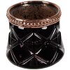Clayre & Eef 6GL4567 Skleněný držák na čajovou svíčku černý bronz Ø 7x6 cm