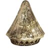 Clayre & Eef 6GL4570ZI Vánoční stromek LED Ø 14x16 cm stříbrný vintage vzhled