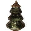 Clayre & Eef 6GL4574GR Vánoční stromek LED skleněný zelený Ø 16x22 cm venkovský styl