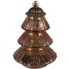 Clayre & Eef 6GL4574KO Vánoční stromek LED Ø 16x22 cm měděné sklo venkovský styl