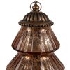 Clayre & Eef 6GL4574KO Vánoční stromek LED Ø 16x22 cm měděné sklo venkovský styl