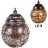 Clayre & Eef 6GL4595 LED dekorace skleněná růžová Ø11x15cm venkovský styl 2xAAA
