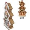 Clayre & Eef 6MG0051 Dekorace dům LED hnědá bílá 24x11x41 cm 2xAAA