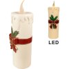 Clayre & Eef 6PR4237 Dekorativní svíčka LED bílá červená 18x20x56 cm 3xAA