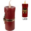 Clayre & Eef 6PR4238 LED dekorativní svíčka 17x18x44cm Červená zlatá Polyresin Vánoce