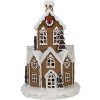 Clayre & Eef 6PR4307 Vánoční domeček LED Ø 21x33 cm hnědorůžový 3xAAA