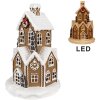 Clayre & Eef 6PR4307 Vánoční domeček LED Ø 21x33 cm hnědorůžový 3xAAA