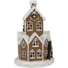 Clayre & Eef 6PR4307 Vánoční domeček LED Ø 21x33 cm hnědorůžový 3xAAA