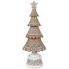 Clayre & Eef 6PR4324 Dekorativní vánoční stromek hnědorůžový Ø 16x42 cm venkovský styl