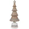 Clayre & Eef 6PR4324 Dekorativní vánoční stromek hnědorůžový Ø 16x42 cm venkovský styl
