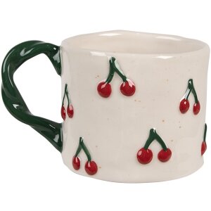 Clayre & Eef 6CEMU0149 Hrnek Cherries Beige Red...