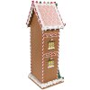 Clayre & Eef 6PR4250 Vánoční domeček hnědý bílý 17x14x40 cm Polyresin