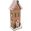 Clayre & Eef 6PR4250 Vánoční domeček hnědý bílý 17x14x40 cm Polyresin