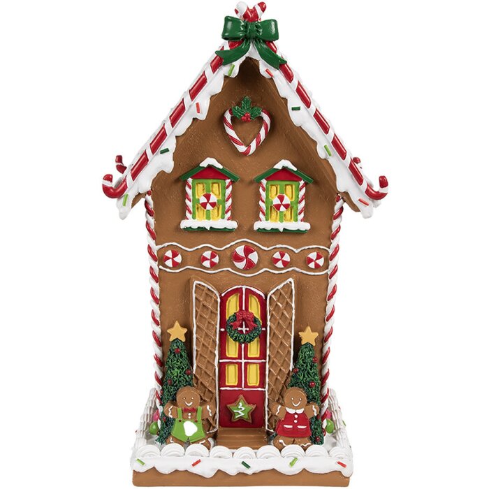 Clayre & Eef 6PR4251 Perníková dekorace hnědá bílá 18x14x31 cm