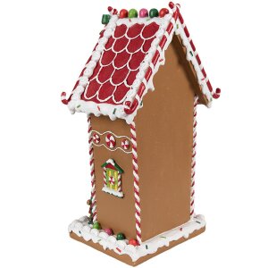 Clayre & Eef 6PR4251 Perníková dekorace hnědá bílá 18x14x31 cm