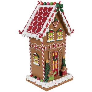 Clayre & Eef 6PR4251 Perníková dekorace hnědá bílá 18x14x31 cm