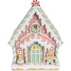 Clayre & Eef 6PR4263 Dekorativní domeček růžový 20x16x25 cm Vánoce z polyresinu